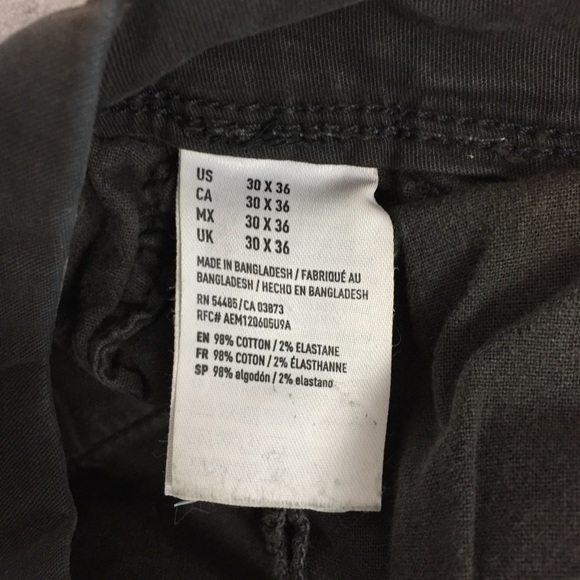 American Eagle Jeans Extreme Flex Slim Straight Leg Tag Size 30X36 Faded Black - Picture 8 of 12